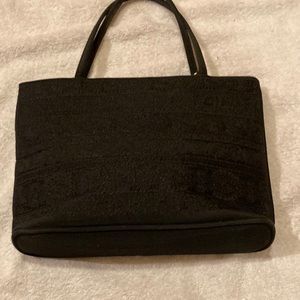 Black Cloth Purse with Lace Front